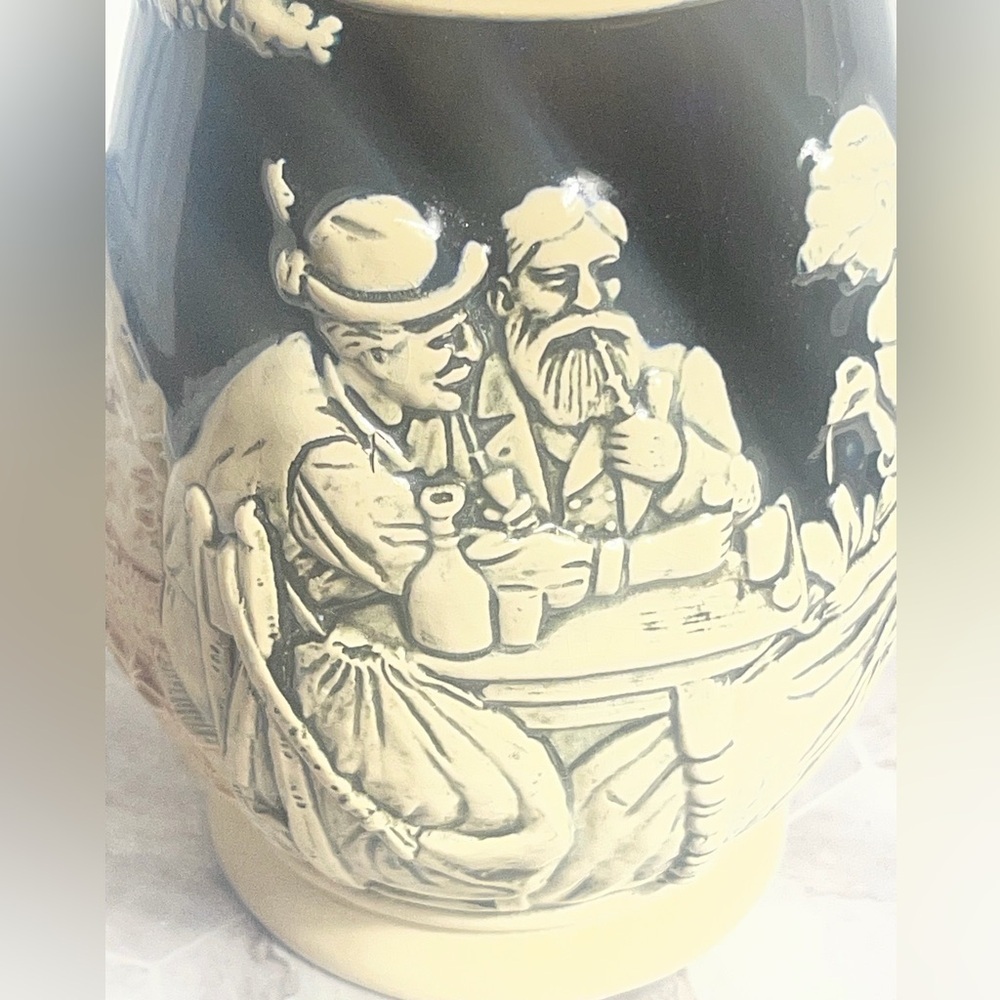Vintage Style German Beer Stein Relief Scene Ceramic Mug With Handle - Picture 5 of 12
